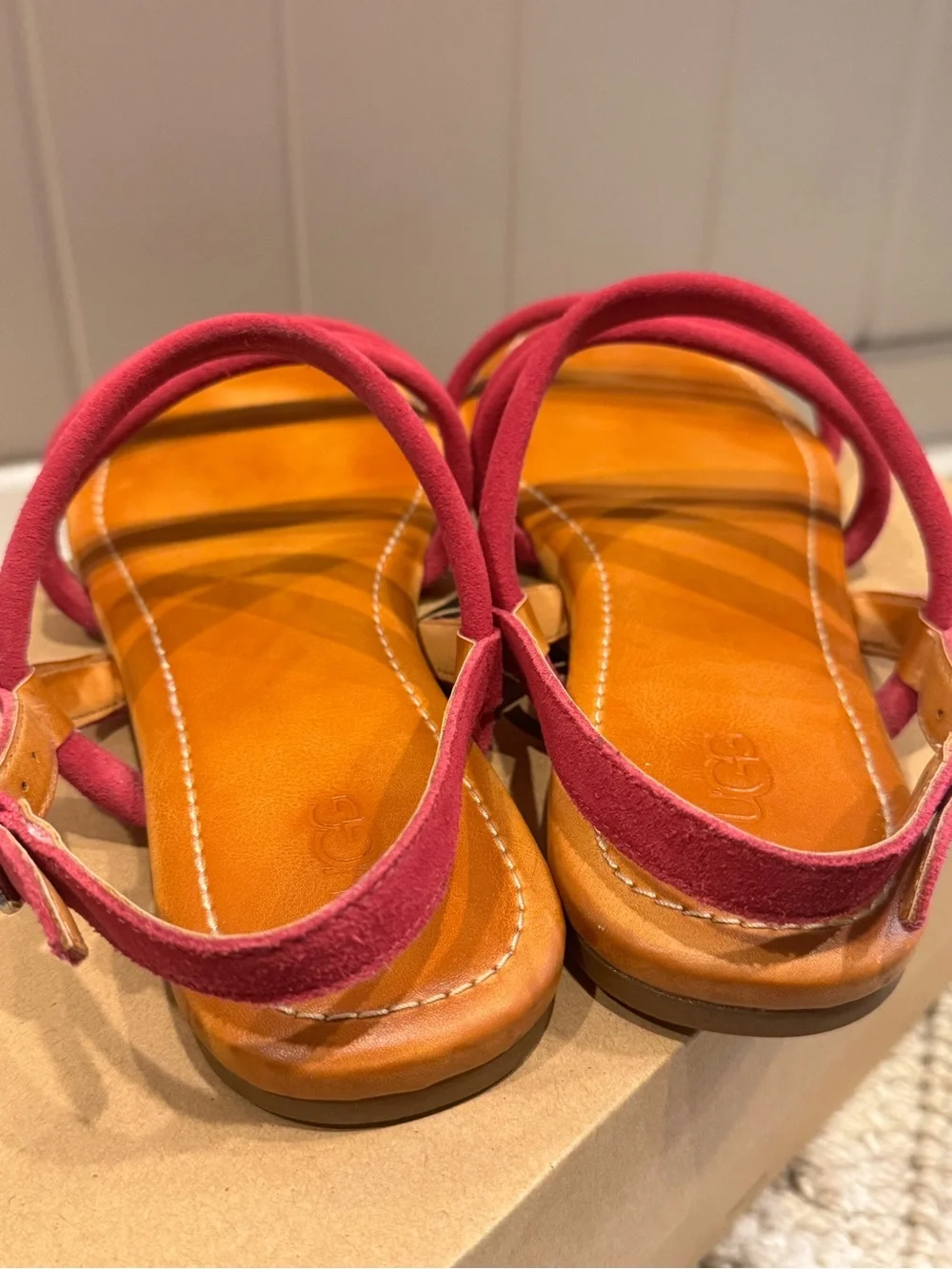 UGG Mytis Triple-Strap Fuchsia Sandals - Picture 3 of 7
